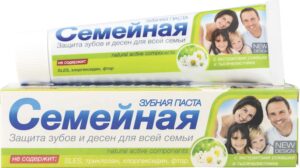 Зубная паста  Семейная с экстр.  Ромашки и тысячелистника в ламин.тубе  124гр