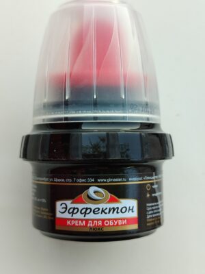 Эффектон-Люкс крем для обуви  Черный банка с губкой  50мл