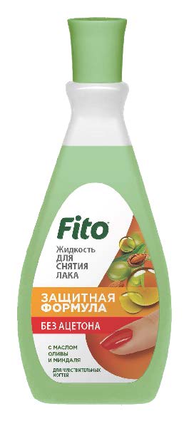 Фито Жидкость для снятия  лака  без ацет. "Защитная формула"  с маслом Оливы и Минндаля   100 мл ПЛАСТИК
