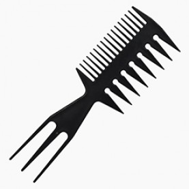 РФ РАСЧЁСКА  ПРОФИ   Арт.407   Двухсторонняя Большая + Вилка-Трапеция  21*7см