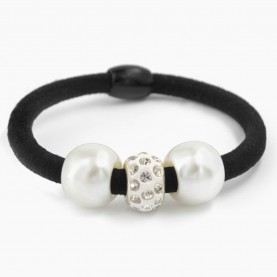 РФ РЕЗИНКА   Арт.53   ДЛЯ  ВОЛОС   2 ШАР -Жемчужины + ШАР   С Кристаллами     D - 5см,  (10шт /УП)   Цена За 1 Шт