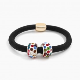 РФ РЕЗИНКА   Арт.57  ДЛЯ  ВОЛОС   Двойной Шар  С ЦВЕТНЫМИ Кристаллами D - 5см,  (10  Шт /УП)   Цена За 1 Шт