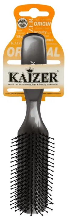 KAIZER Расческа  Арт.057000   массажная, изогнутая ручка, цвет ассорти