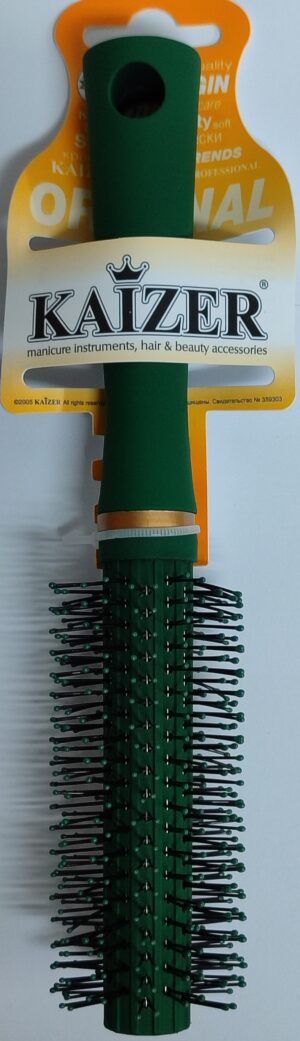 KAIZER Расчёска  Арт.802912   массажная круглая, пластик Soft touch, цвет зелёный, KAIZER