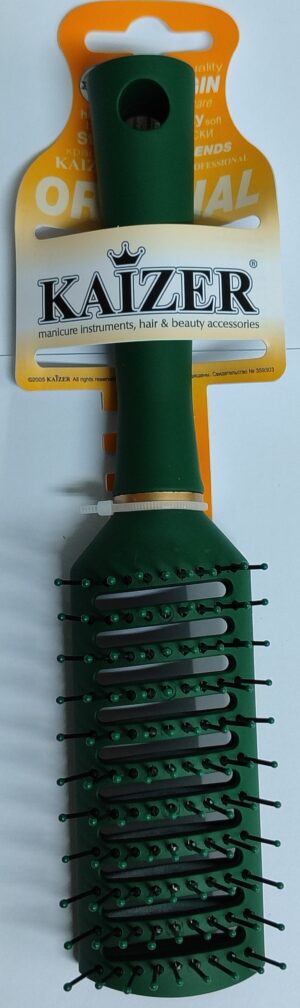 KAIZER Расчёска  Арт.802913   вентиляционная, пластик Soft touch, цвет зелёный, KAIZER