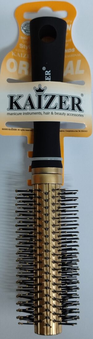 KAIZER Расчёска  Арт.802916   массажная круглая, ручка Soft touch, цвет золото, KAIZER