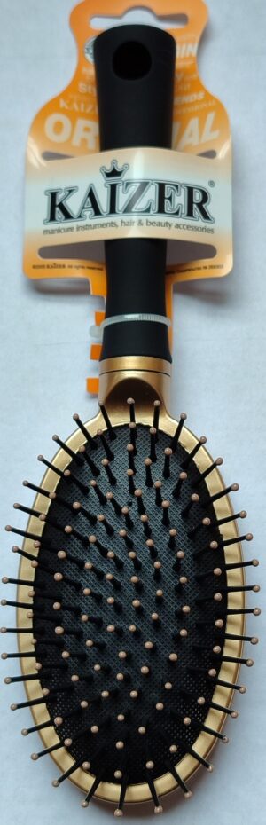 KAIZER Расчёска  Арт.802918   массажная овальная, ручка Soft touch, цвет золото, KAIZER