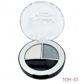 РФ Тени для век  2 цвета № 01 /белый+серый/ 2 в 1 BEAUTIFUL SHINE , с апплик. Арт.08