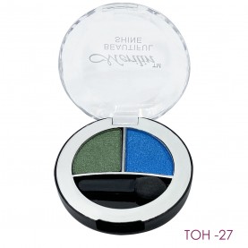 РФ Тени для век  2 цвета № 27 / оливковый+ синий/ 2 в 1 BEAUTIFUL SHINE , с апплик. Арт.08