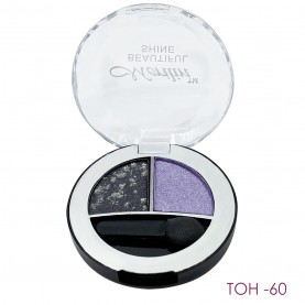 РФ Тени для век  2 цвета № 60 /темно-серый+серо-голубой перламутр/  2 в 1 BEAUTIFUL SHINE , с апплик. Арт.08