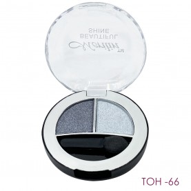 РФ Тени для век  2 цвета № 66 /мельхиор+серо-белый перламутр/ 2 в 1 BEAUTIFUL SHINE , с апплик. Арт.08