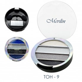 РФ Тени для век  4 цвета № 09 /молочный/св.-серый/серебро/тем.-серый / Merilin , с апплик. Арт.27