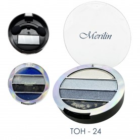 РФ Тени для век  4 цвета № 24 /молочный/бел.серебро/мельхиор/тем.графит / Merilin , с апплик. Арт.27