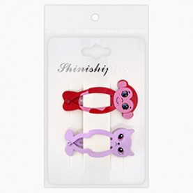 РФ ЗАЖИМ   Арт.09  ФИГУРКИ   /Обезьянка, Киска Фиолет/  ДЛЯ  ВОЛОС   4,5*1,5см     Цена За Блистер 2шт