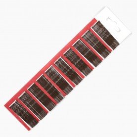 РФ НЕВИДИМКИ   Арт.05-1  для Волос на БЛИСТЕРЕ 100 Шт, Длина 6 См Цвет ТЁМНО-КОРИЧНЕВЫЙ