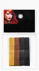 РФ НЕВИДИМКИ   Арт.14  Разноцвет Блеск Для Волос,  5 См  /4 Цв: Жел, Кор, Тем.Кор, Черн/   ЦЕНА За 1 УП-24 ШТ  (БЛИСТЕР 6 УП)