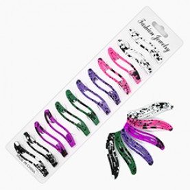 РФ ЗАЖИМ   Арт.308  ВОЛНА   В КРАПИНКУ  ДЛЯ  ВОЛОС   6 См     Цена  ЗА  УПАК.  12 Шт