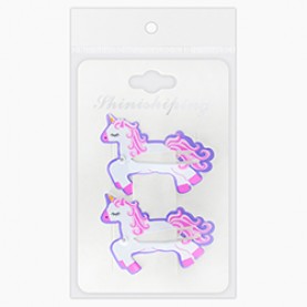 РФ ЗАЖИМ   Арт.35  ФИГУРКИ   /Единорог, Единорог/  ДЛЯ  ВОЛОС   4,5*1,5см     Цена За Блистер 2шт