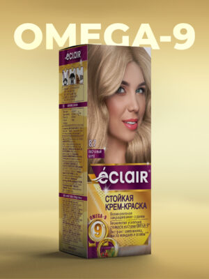 ЕCLAIR Стойкая крем-краска  тон  8.7    для волос  с маслами "OMEGA 9",    ПЕСЧАННЫЙ  БЕРЕГ