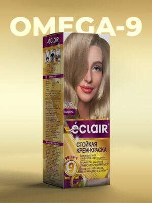 ЕCLAIR Стойкая крем-краска  тон  7.06   для волос  с маслами "OMEGA 9",   РАКУШКА