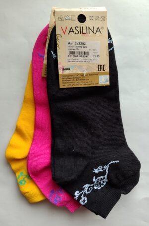 Арт. 3202  Носки Женские УКОРОЧ. р-р 23-25  VASILINA