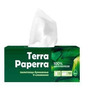 Полотенце бумажное V-сложения Terra Paperra целлюлоза (коробка)    шт