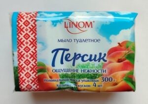 Крем-мыло "Персик" 300г. туалетное твердое марки Классическое (упаковка эконом-пак)