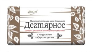 Мыло туалетное "Дегтярное" твердое  Специальное  140г (флоу-пак)