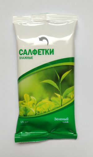 Салфетки  влажные Зелёный чай  15 шт