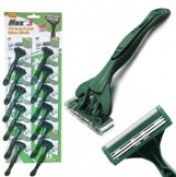 РФ Одноразовый Бритвенный  Арт.24   Станок 3 Лезвия MAX ЗЕЛЕНЫЙ На Картоне Блистер 12 Шт    Цена  За  1ШТ