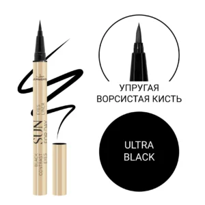 JM Подводка-фломастер для глаз чёрная SUN FOR DAY (упругая ворсистая косточка)