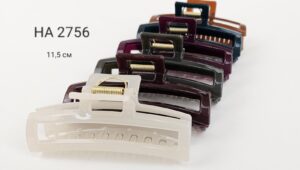 LR Краб д/волос  Арт.2756  прямоугольный с золотой фурнит.12 см., цвета микс уп.12шт