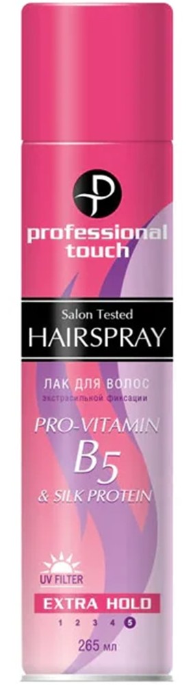 Лак для волос  TOUCH  В5  проф. Экстрасильной фиксации  265 МЛ.