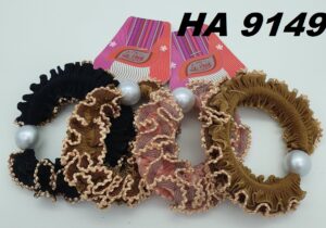 LR Резинка  Арт.9149  из мелкого кружева с бусиной, 2шт/спайка