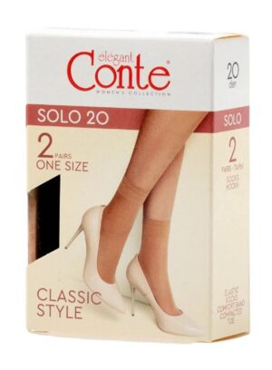 Носки женские  Solo 20  Nero  р.23-25  2пары (Скидка с отпускной цены производителя 6%)