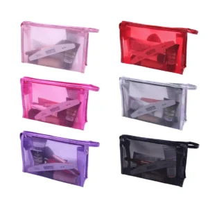 KAIZER Косметичка  Арт.201118 с петелькой, сетка с кнопкой,  р-р 23,5*15*6,5см, тон микс